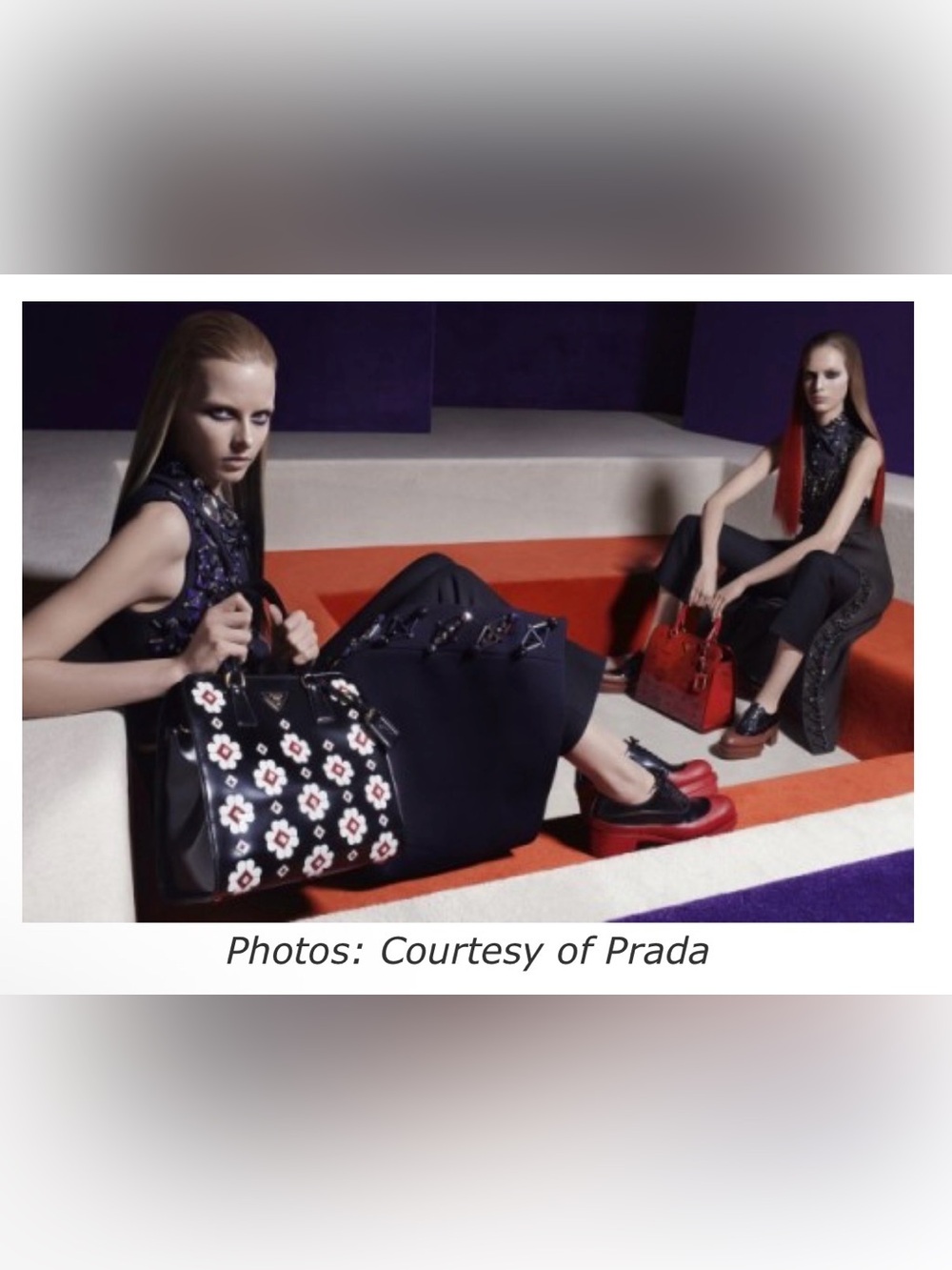 Prada 2012 Rare Platform Buckle Sandals w/floral appliqués, blk/white/red,36 - Picture 5 of 16